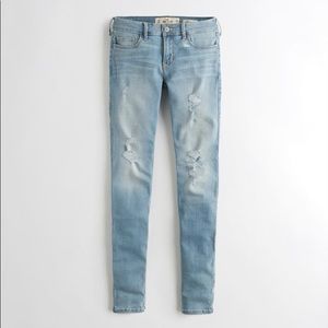 Hollister light wash low rise skinny jeans 9 Long